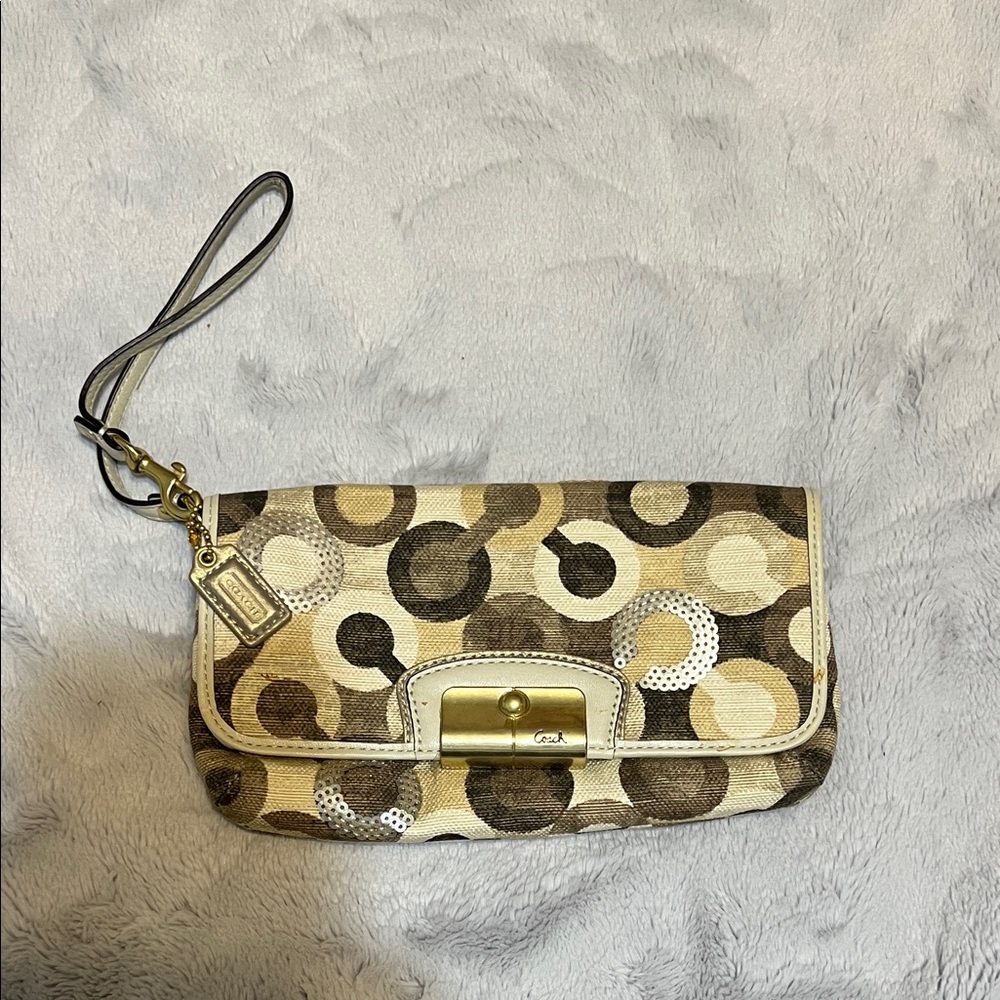 Coach Multicolor Circle Pattern Wristlet
